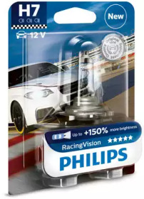 Лампа H7 Philips Rasing Vision +150% 1шт. блистер