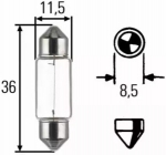 Лампа подсветки, C5W Hella