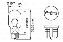 Лампа W16W 12V одноконтактная безцокольная