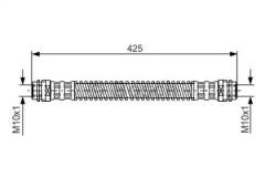 Шланг тормозной, задний 425мм